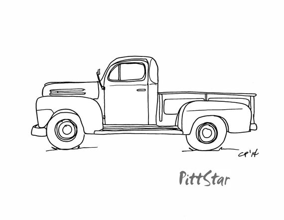 Instant Download Vintage 1940's Pickup Truck by PittStar on Etsy