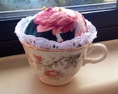 Antique Tea Cup Pincushion 
