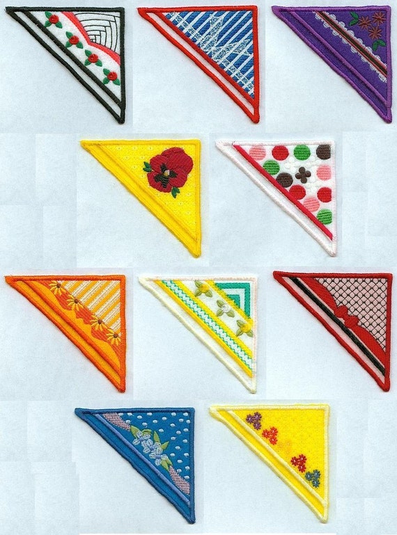 Fancy Corner Bookmarks ITH Machine Embroidery 4x4 hoop from