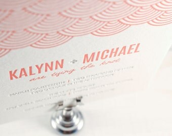 Geometric Waves Letterpress Invitation DEPOSIT