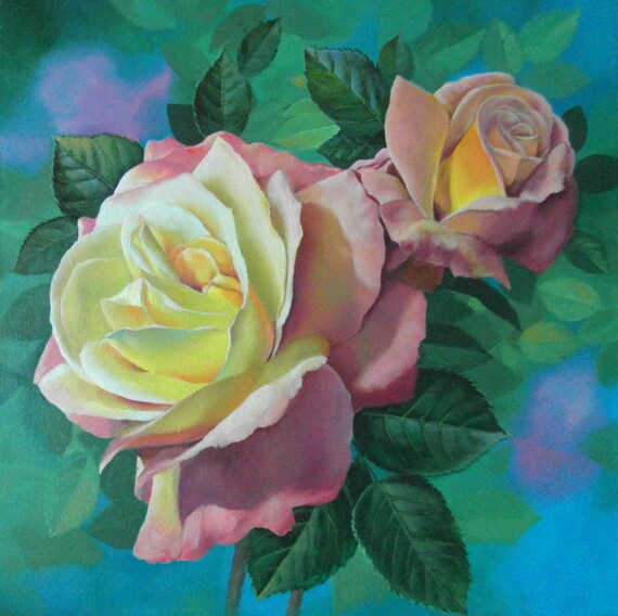 Items similar to Roses (021),Original oil on canvas on Etsy