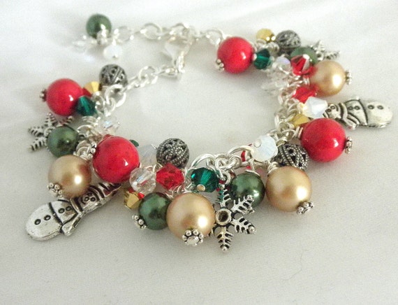 Festive  Christmas Bracelet  Adjustable Bracelet  Holiday Bracelet