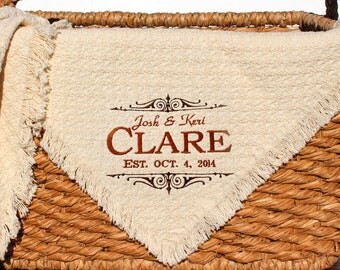 Personalized Wedding Throws and Blankets | Custom Embroidered Monogrammed | Wedding Gift | Unique Bridal Shower Gift | Anniversary Gift