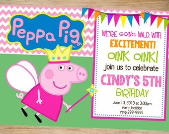 Peppa Pig Birthday Invitation - Peppa Pig Invitation - Peppa Pig - Printable Invitation - Digital