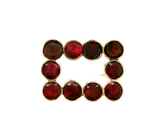 Antique Garnet Brooch - Georgian Garnet Brooch Pin Scarf Pin