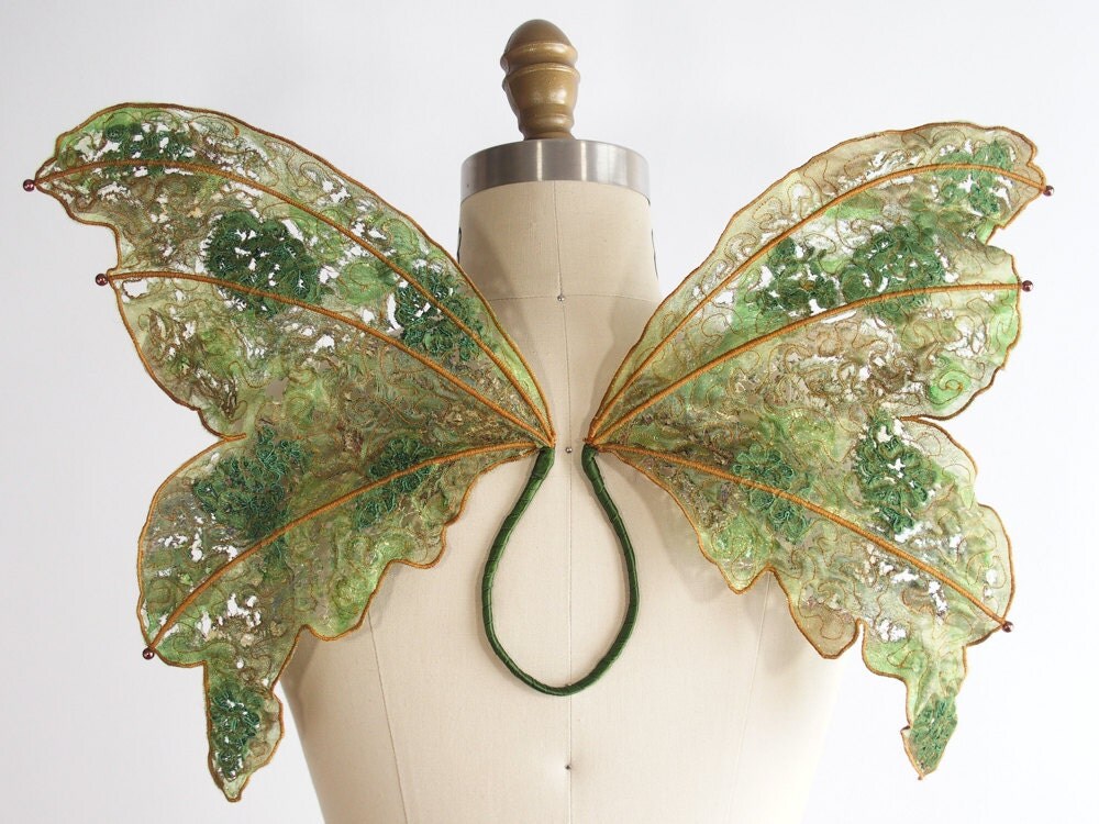 Fairy Wings Green Mossy Fluttery Butterfly by TinkersPennyBoutique