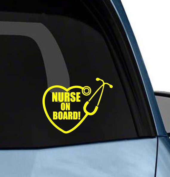 Car Decal 2 Nurse On Board Vinyl Die Cut Decal For Car 