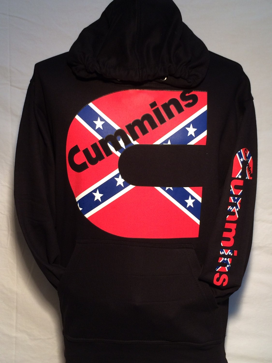 Cummins Rebel Flag on a Black Hoodie Hooded by DAVIDMONIK on Etsy