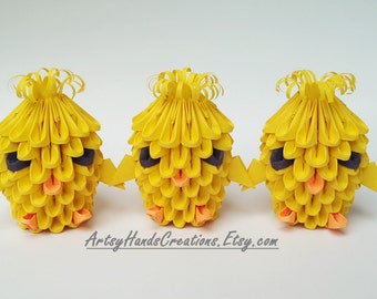 origami topiary flower paper Origami Bird, Chicks, Origami Chicken, 3d Easter Chicks, Paper Origami