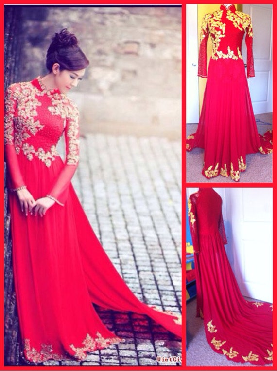 Items similar to Vietnamese  Traditional Wedding Ao Dai on Etsy