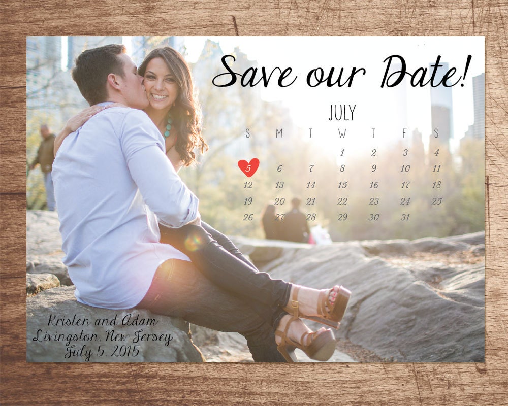 Photo calendar save our date digital file
