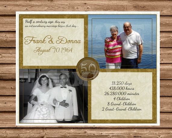 Golden Anniversary  Gift  50th  Wedding  Anniversary  50th  