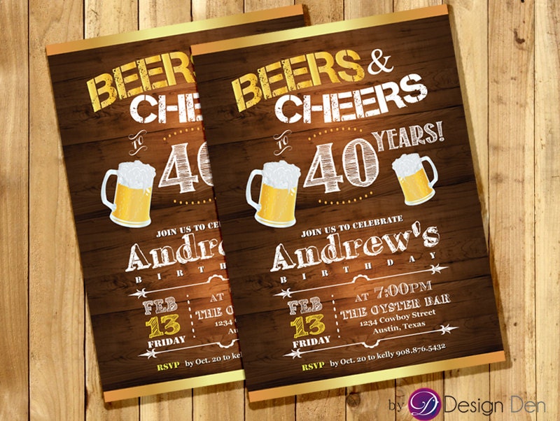 Adult Birthday Invitation for Men. Beers & Cheer 21st