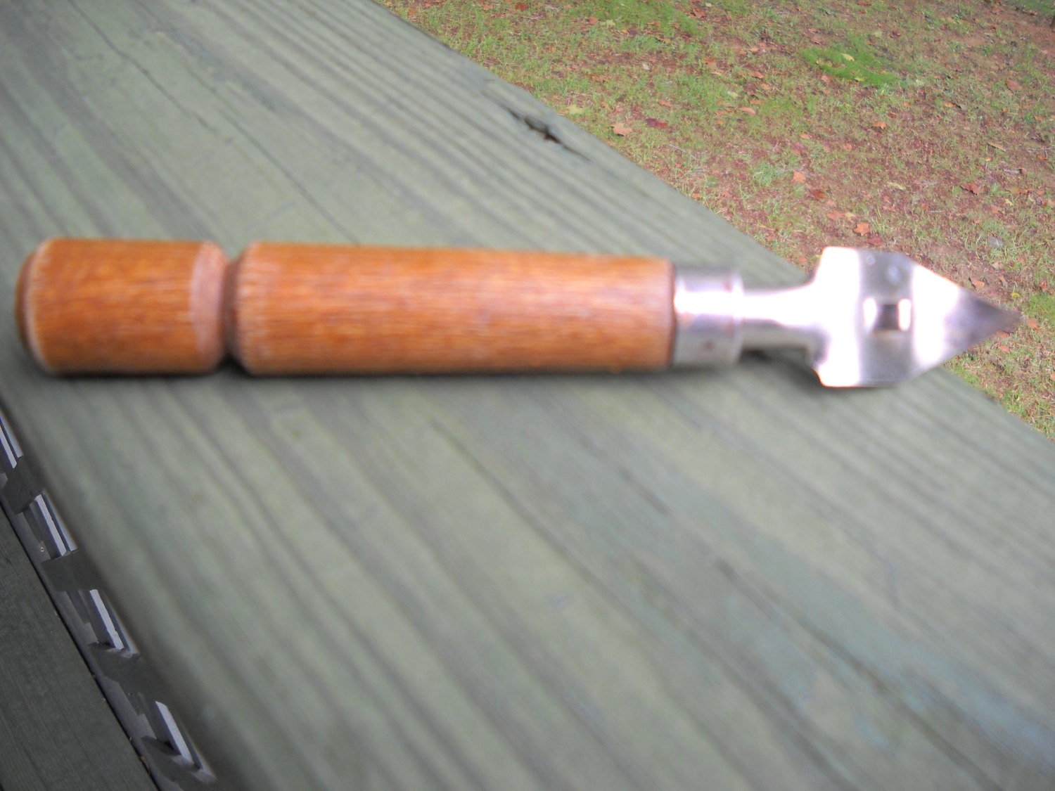 Vintage Can Opener with Wooden Handle Made by sistersvintageattic