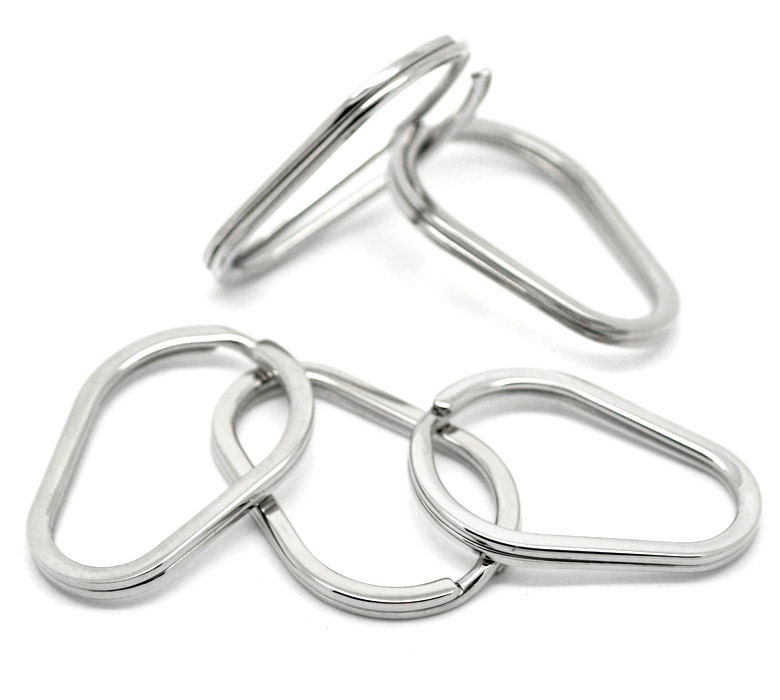 3 Large Stainless Steel oval Split Key Rings 40x28mm by SmallPacks