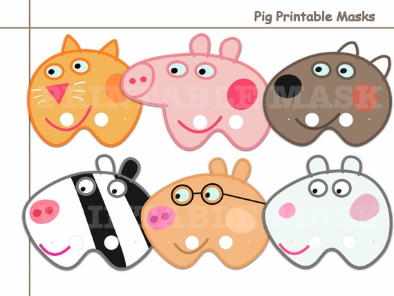 Unique Funny Pig Printable Masks party mask photo booth