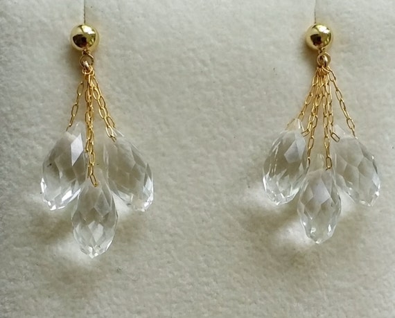 Dangling Clear Swarovski Crystals Earrings Bridal By Myislanddream 1503