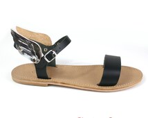 Sandals with wings, black leather sandals for men with Mercury Hermes ...