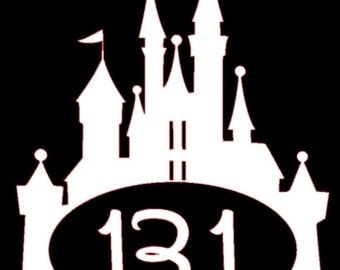 Disney inspired 5k 10k 13.1 and 26.2 Cinderella's castle run vinyl decal in choice of colorsa ako
