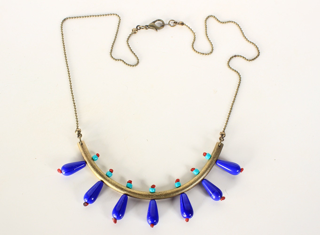 Necklace beaded burnished bronze gypsy by JumpingGypsies