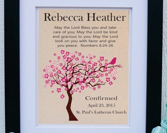 Confirmation Gift - Girls Confirmation - Godparent - Bible Verse Numbers 6:24-26 - Confirmation Sign Print - Gift from Godparents (conf301)