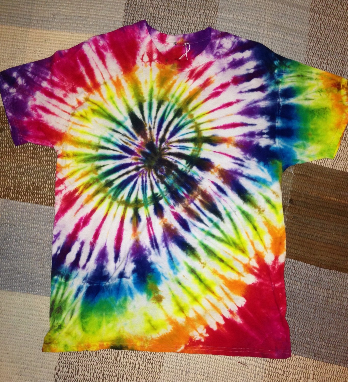 Rainbow Burst Adult Large Tie Dyed Tee