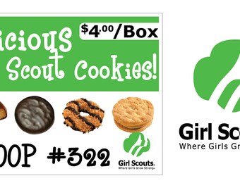 Girl Scout Cookie Sign (Cash Version) - 0048 - Girl Scouts - Cookie Sign - 18x24 Coroplast