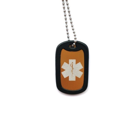 Items similar to Medical ID Tag Custom made engraved Medical Alert ID