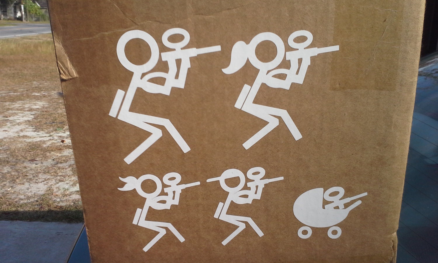 Paintball Stick Figure Family Car Window by MPressiveCreations