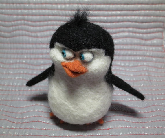 Penguin, needle felted art toy, cute soft sculpture, little pet for making you smile