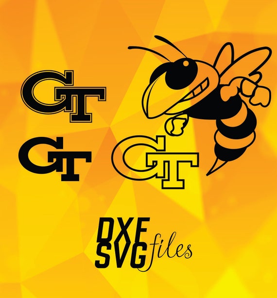 4 Georgia Tech Yellow jackets logos in DXF and SVG files by dxfsvg