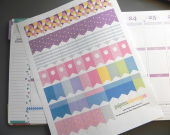Printable Flag Stickers in Pastel \\ INSTANT DOWNLOAD \\ For your Erin Condren Planner, Plum Paper Planner, Kikki K, Filofax