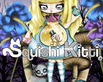 Alice in Wonderland Chibi/Anime Original Artwork Print
