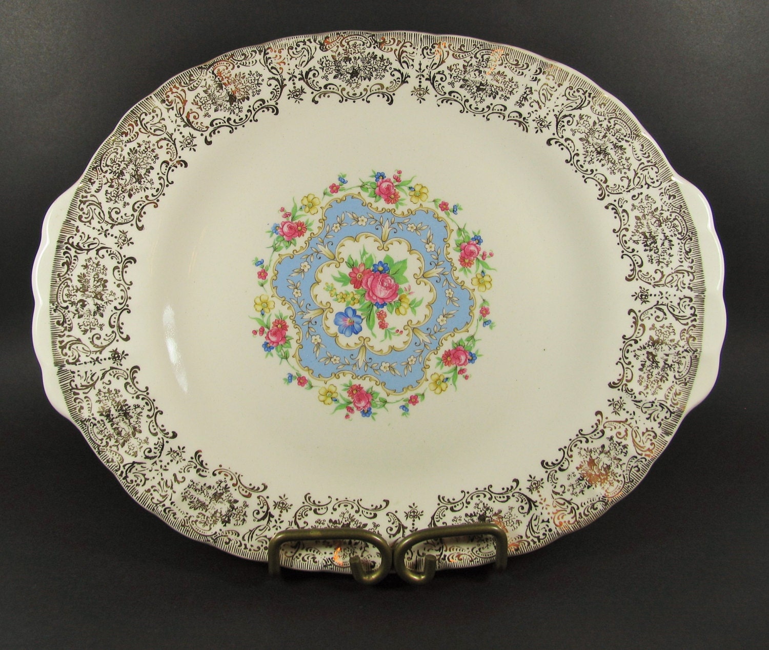 Vintage American Limoges Serving Platter 11 Floral With