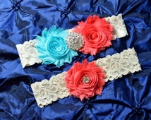 Popular items for aqua wedding garter on Etsy
