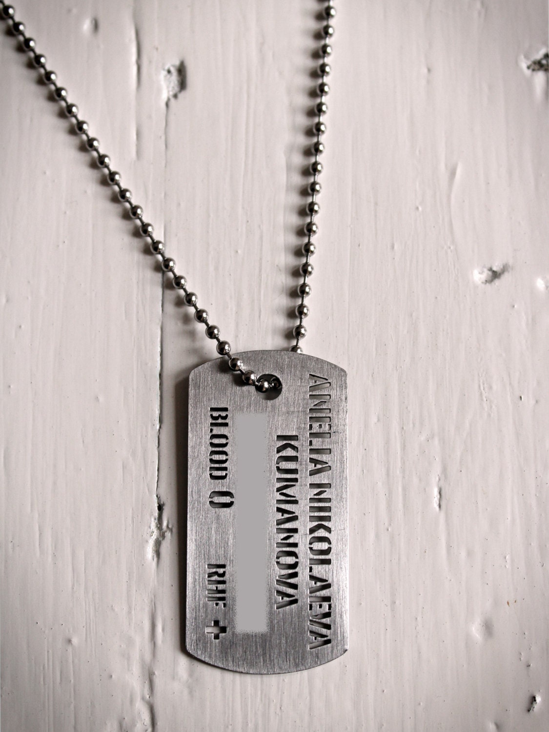 Personalized military Dog Tag pendant laser cutted