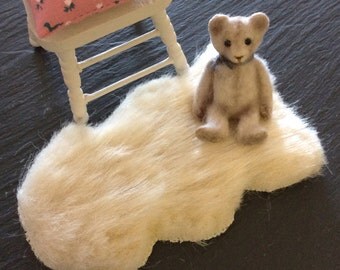 Dolls House Miniature Sheepskin Faux Fur Rug