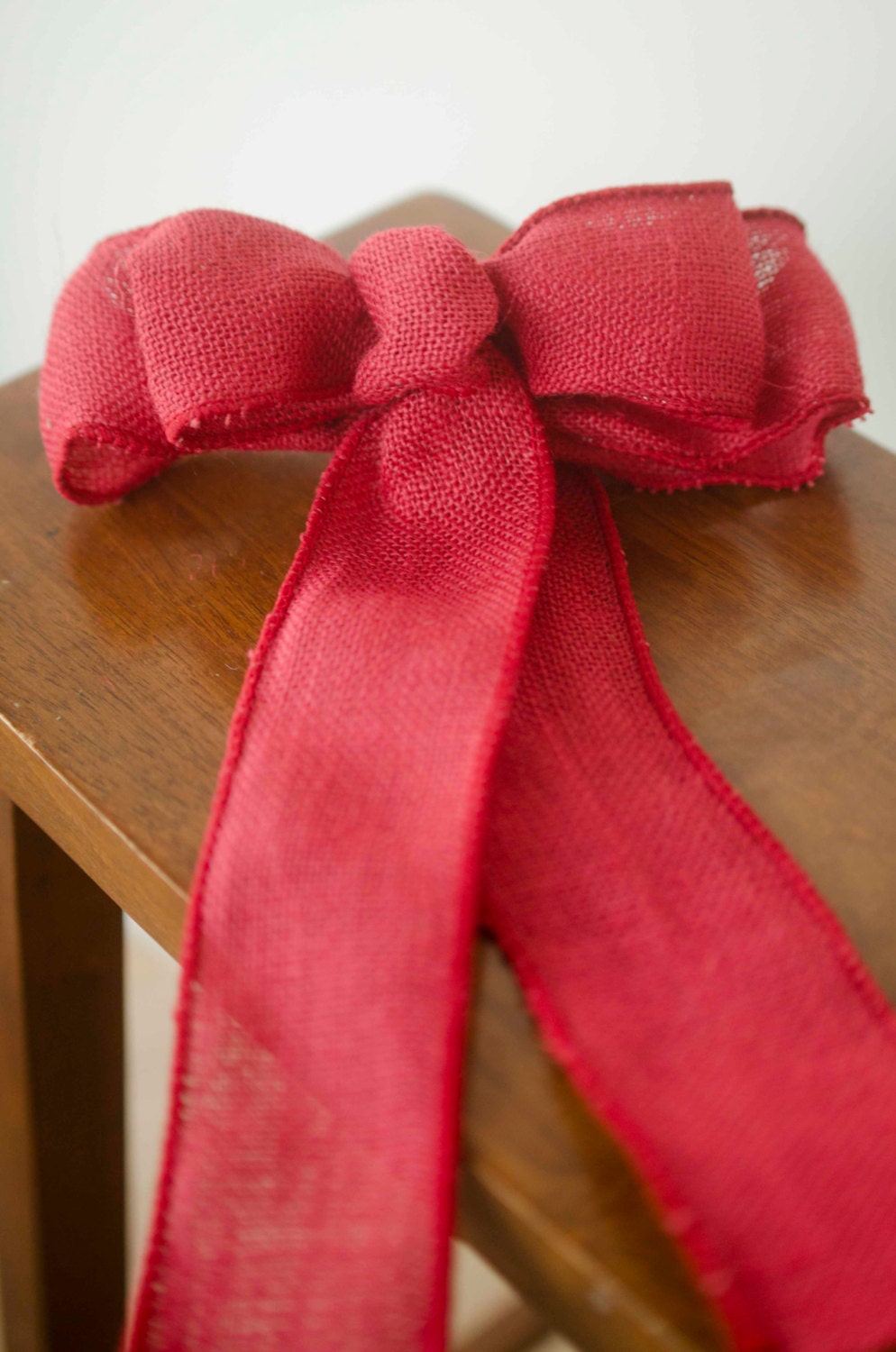 Red or Burgundy Burlap Bow, red burlap Christmas burlap, red burlap bow, burlap bow