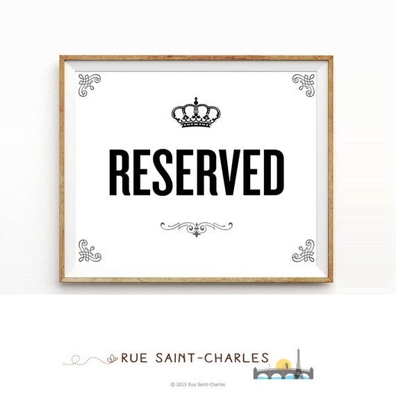 RESERVED sign printable instant download by RueSaintCharles