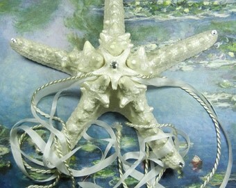Ring Pillow - Crystal Pearly Star - Starfish Ring Bearer's Pillow