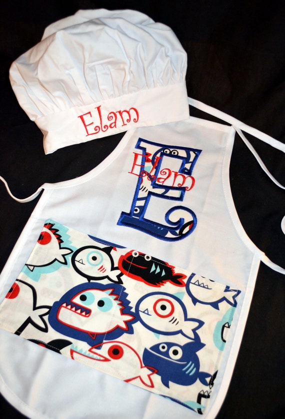 Child's Apron and Chef Hat Set Personalized with by ...