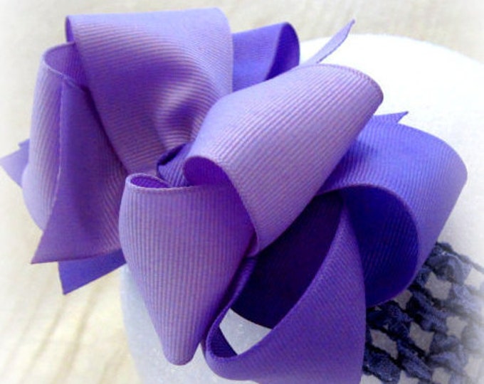 Purple Hairbow, Lavender Bows, Boutique Hair Bow, 2 Tone Double Layered Hair Bow, Big Bows, Girls Bows, Pageant Hairbow, Birthday Bow
