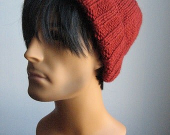 Knit Hat, Watchman Cap Slouchy Hat, Vegan Knits, The Alex Hat, Mens Fisherman Hat, Mens Slouchy Beanie, Mens Knit Hat