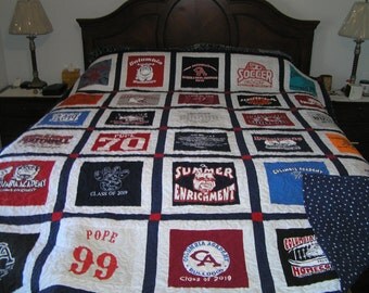 Custom T-shirt quilt from your T-shirts
