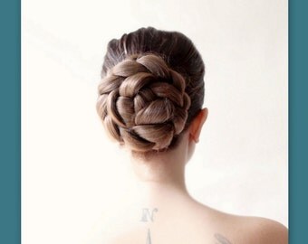 bridal hair wedding hairpiece ballet bun cover hair style Chignon updo Braid handmade bridal headpiece beach wedding hair accessory custom