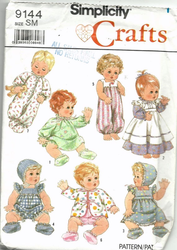 Uncut 1314 inch doll Clothes Sewing pattern Simplicity