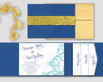 Wedding Invitation - Elegant Swirls - Customizable - Deposit