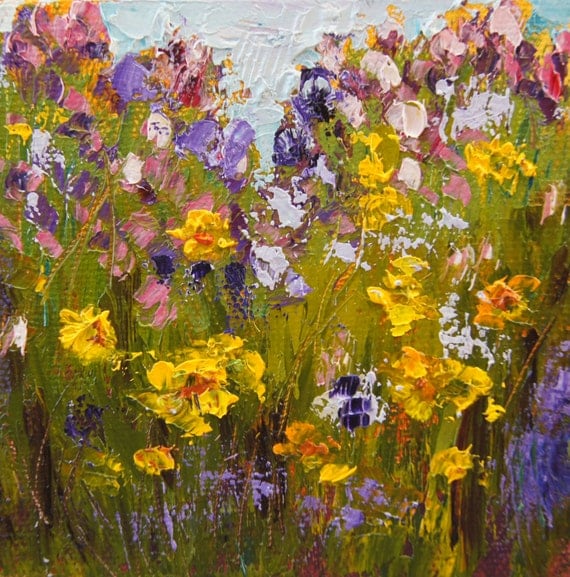 Impressionist floral painting Wildflowers by