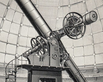 1898 Original Antique TELESCOPE print
