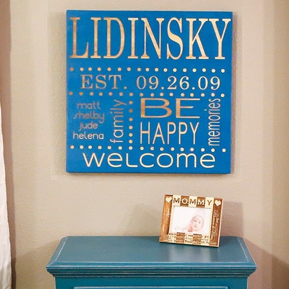 Family Name Wall ArtWood Engraved by CustomWoodEngravings on Etsy